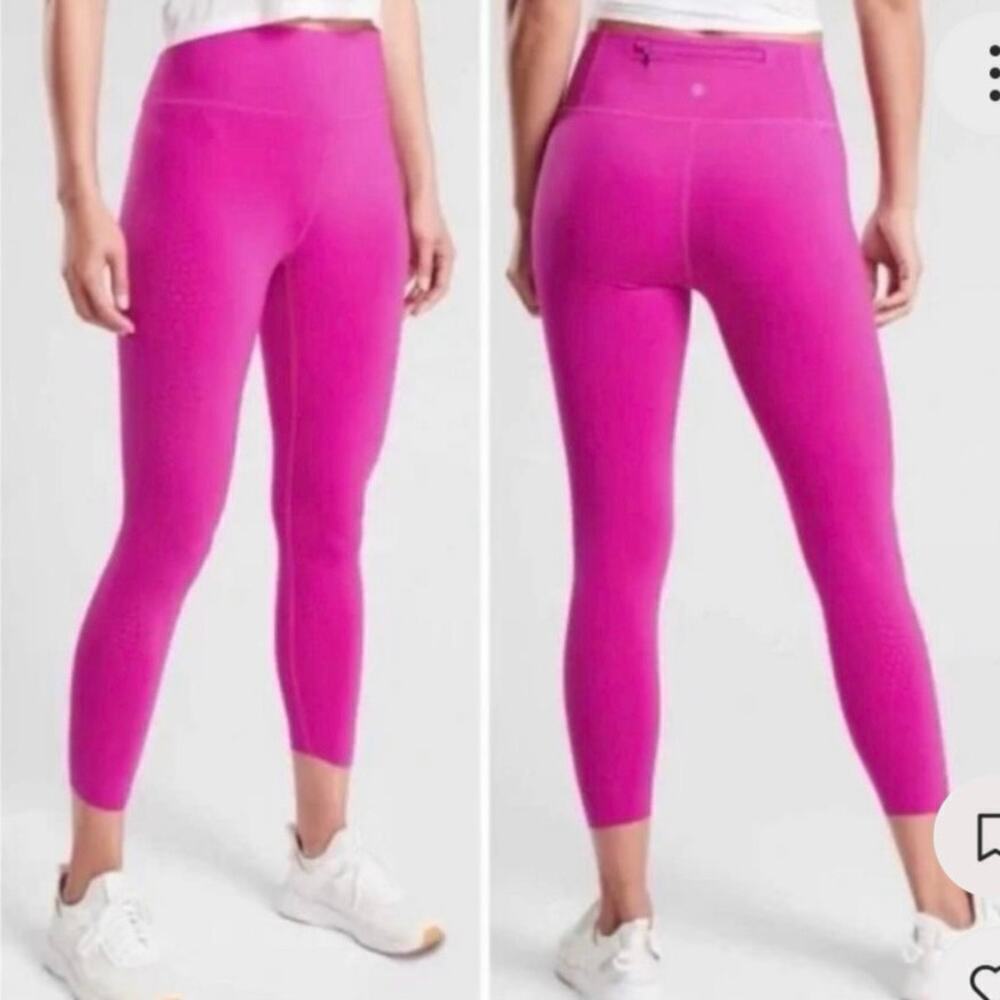 Athleta Velocity Laser Cut Capri Fushia Pink Womens XS Activewear Workout